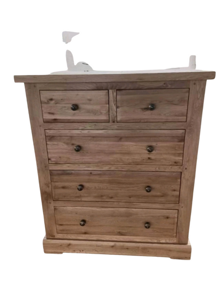 2 ever 3 oak chest of drawers in a light finish
