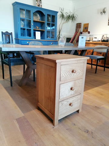 Handmade 3 drawer bedside cabinet