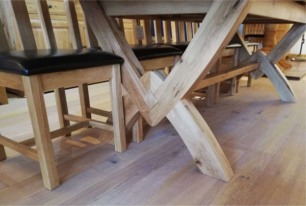 Avignon - Large Cross Leg Extending Dining Table