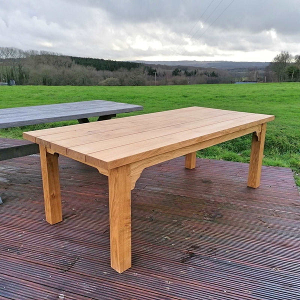 Handmade Oak Boarded Garden Table by Country Ways