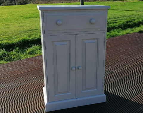 Painted Pine Tall Slim Drinks Cabinet/ Sideboard