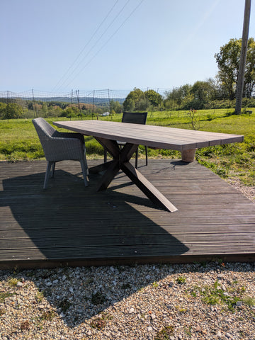 Clearance - Handmade Tenterden Curved Oak Garden Table