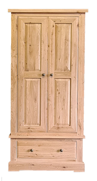 Small double solid oak wardrobe