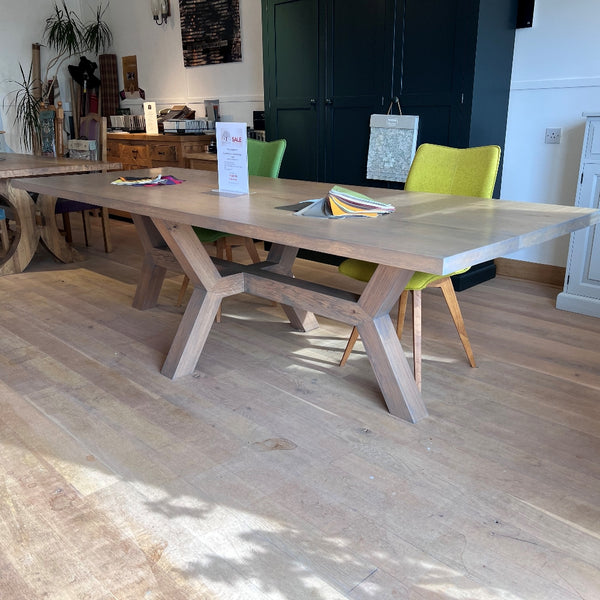 Handmade oak Angled table by Country Ways Oak Furniture Makers Ltd 