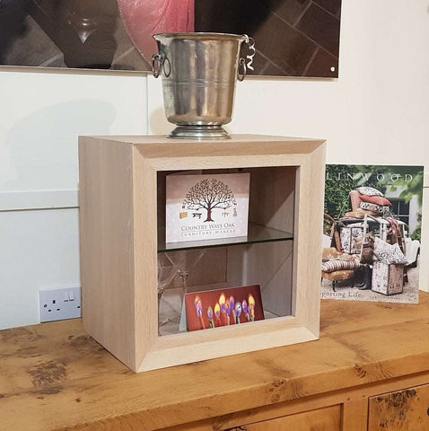 Solid Oak Cupboard with Glass Shelf