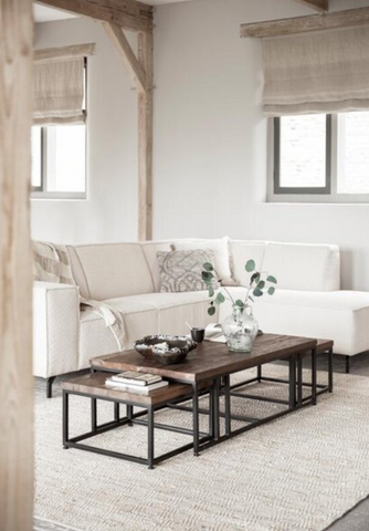 cOFFEE TABLES IN RECLAIMED TEAK NEST OF 3