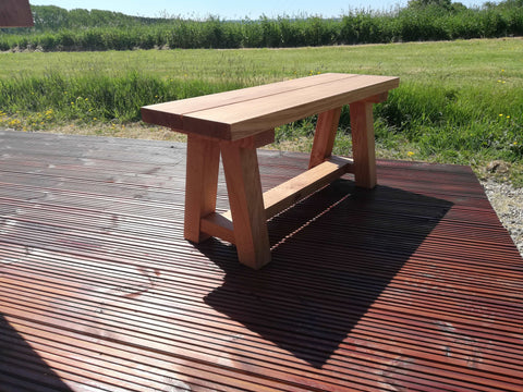 Outdoor Dining Furniture - Oak Splayed Leg Benches