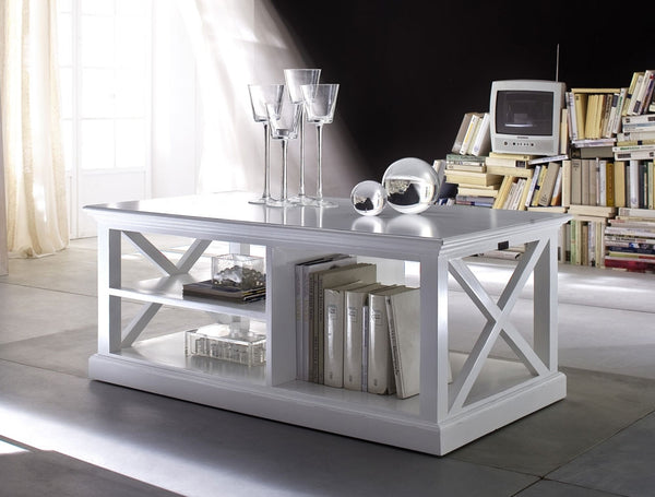 Painted White Coffee table with storage