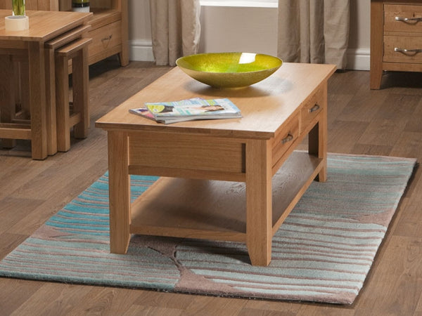 Clearance - Oak Coffee Table with Drawers