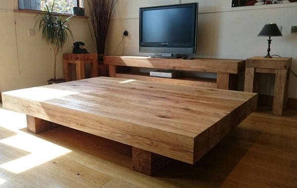 Close up oak beam coffee table