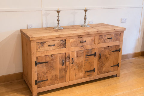English Oak Heavy Boarded Sideboard