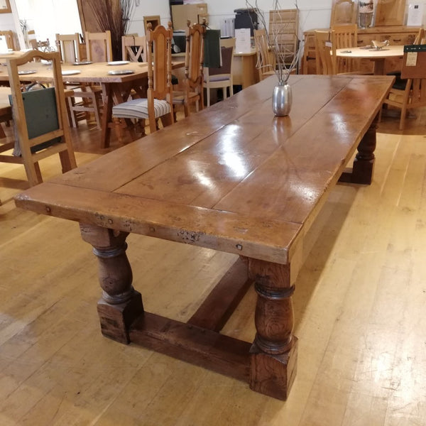 Extra Heavy oak refectory table Showroom