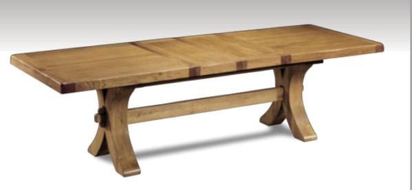 Moselle extending oak dining table extended cutout
