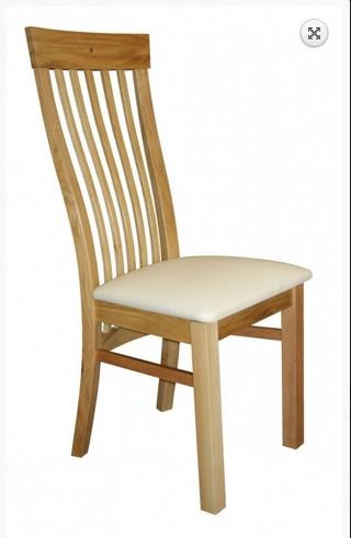 Sedlescombe oak side chair cream seat faux leather