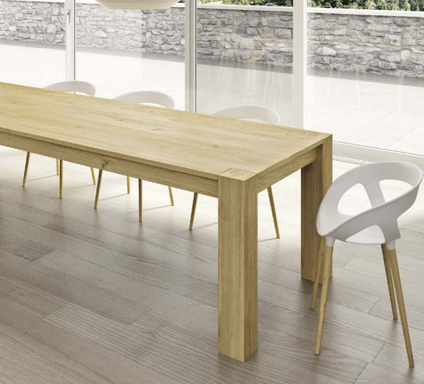 Contemporary solid oak dining table