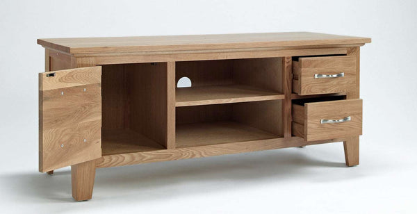 Oak TV Cabinet with doors and drawers