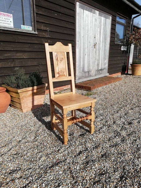 17th Century handmade oak side chair wooden seat