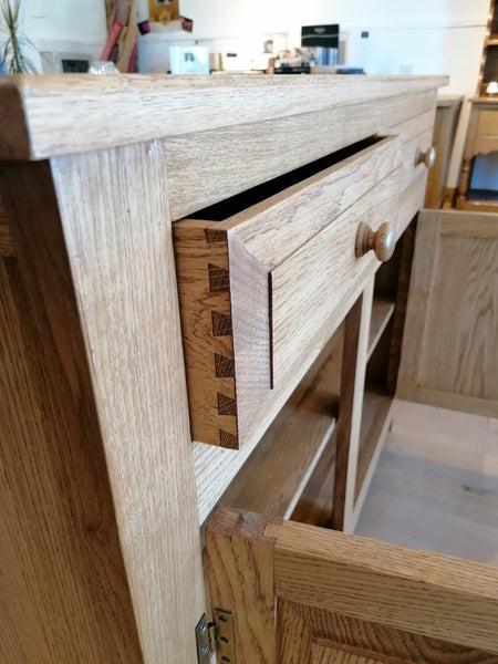 Sussex - English Oak Panelled 2 Door 2 Drawer Sideboard