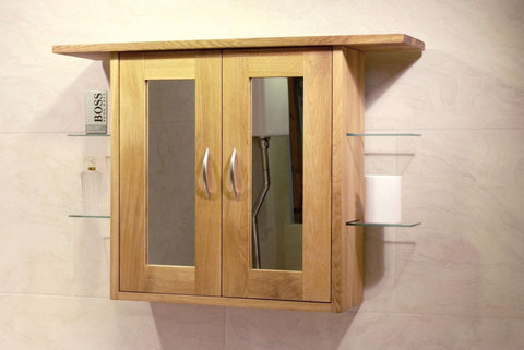 Oak Mirrored Bathroom Cabinet