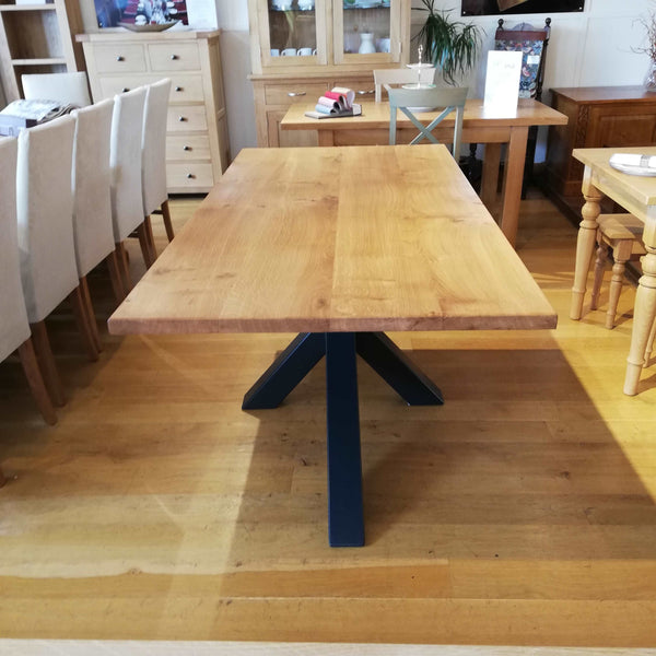 Sussex - Angle Steel and Oak Dining Table