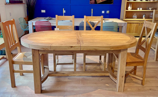 Oval Extending oak dining table