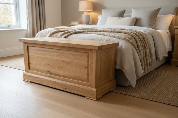 Solid Oak Blanket Box Natural finish