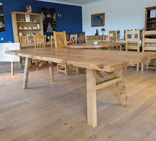 Large wooden oak dining table 