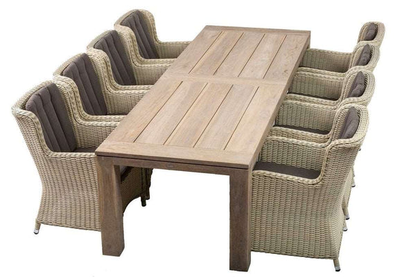 Cannes Oak Garden Table with chairs
