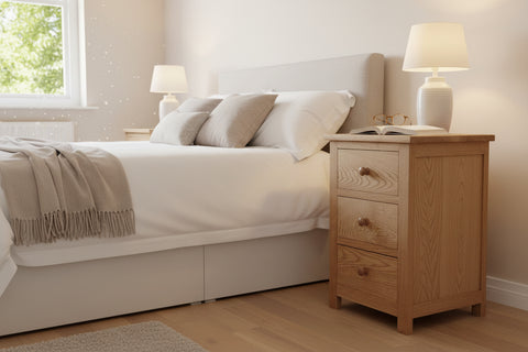 Handmade 3 drawer bedside cabinet