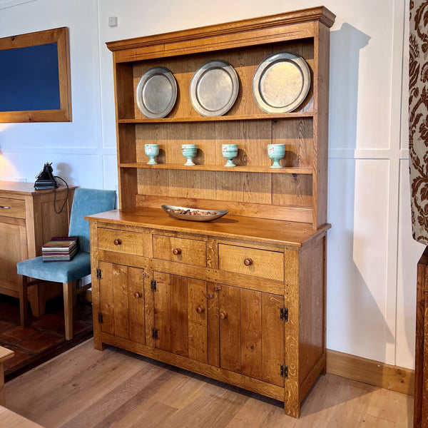 English Oak Boarded Dresser handmade by Country Ways Oak Furniture