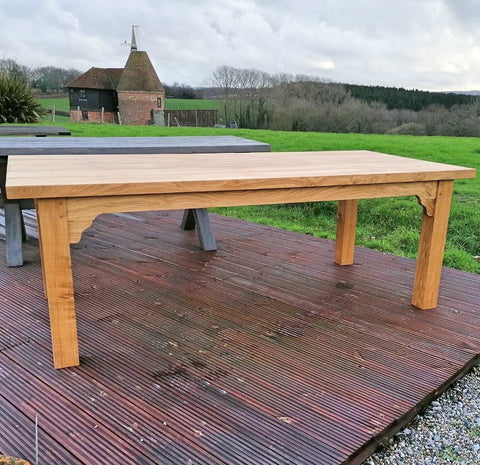 Handmade Oak Boarded Garden Table
