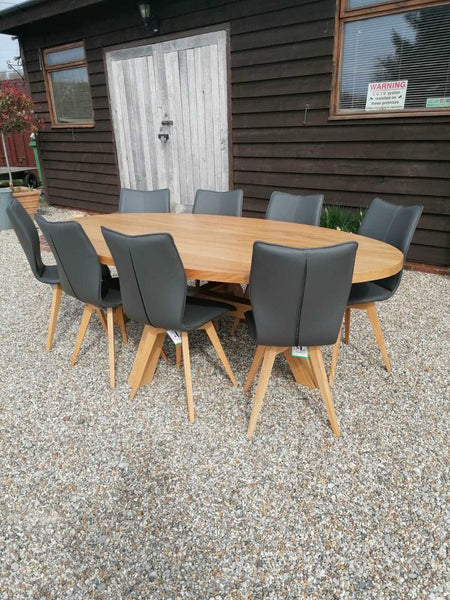 Sussex - Contemporary Angled Dining Table Oval Top