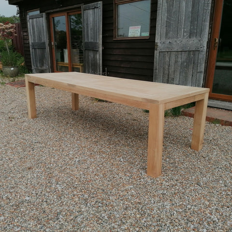 Cannes Garden Oak Table planked top