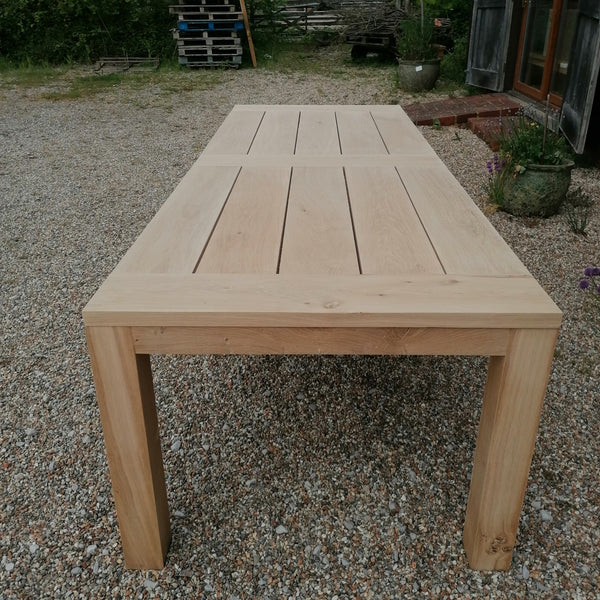 Panelled Oak Garden Dining Table Cannes