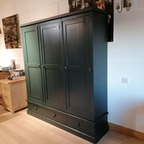 Triple Wardrobe painted in a forest green colour