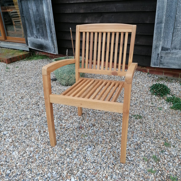 Outside Dining Furniture - Teak Stacking Chairs