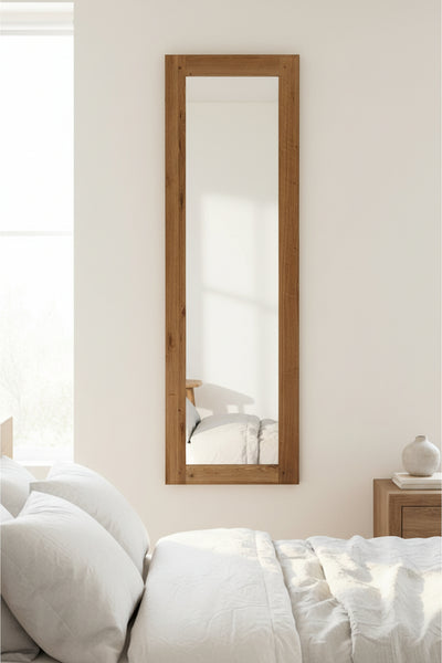 Large Oak framed dressing mirror wall mountable