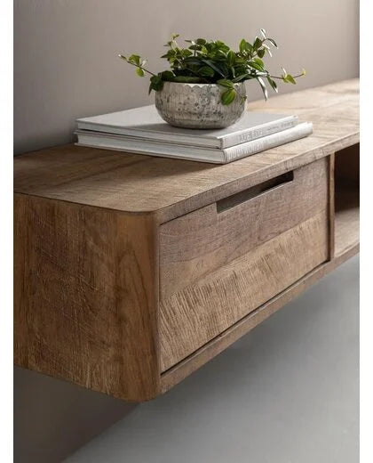Reclaimed Teak Hanging TV stand Bliss No.1 large