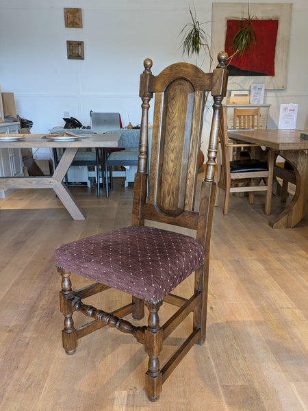 Reclaimed solid oak panelback side chair