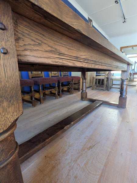 Clearance - Refectory Dining Table with 8 x Ladderback Side Chairs