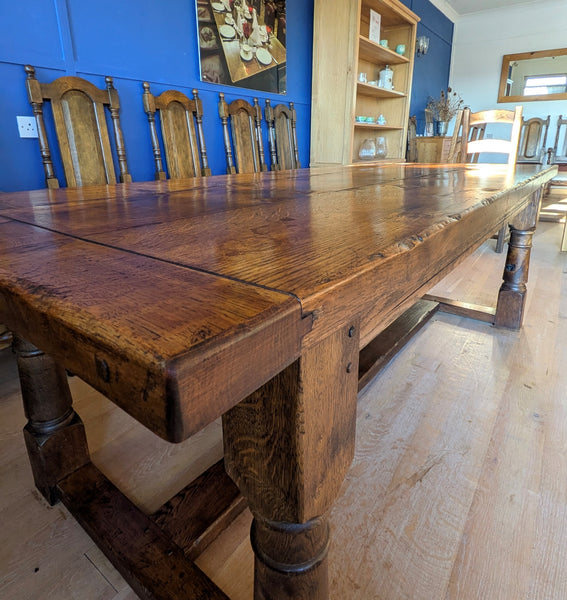Clearance - Refectory Dining Table with 8 x Ladderback Side Chairs