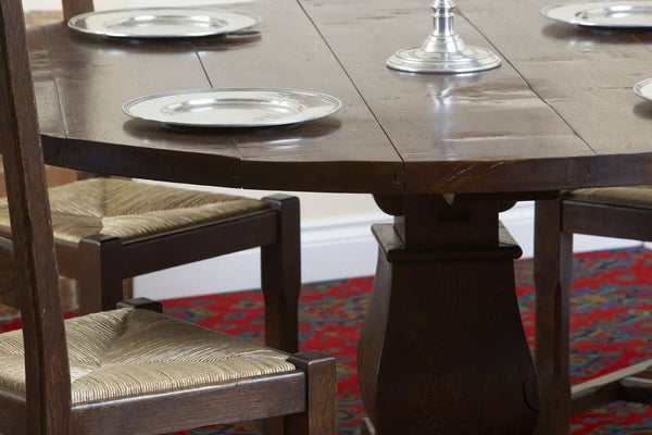 Round oak Baluster dining table top