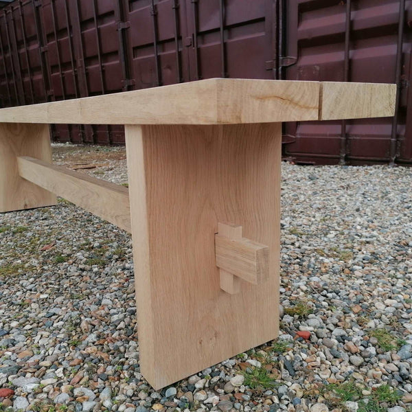 Outdoor Dining Furniture - Oak Slab End Bench