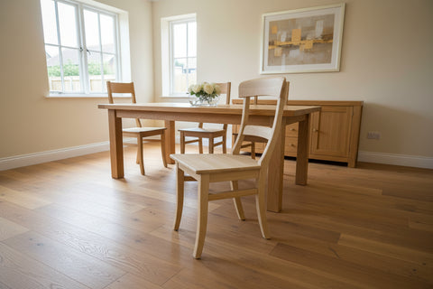 Solid oak Parlour side chair with wooden seat
