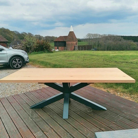 Handmade oak and steel Garden Table