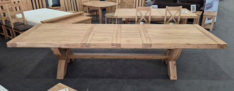 Large 250 cm extending cross leg dining Table