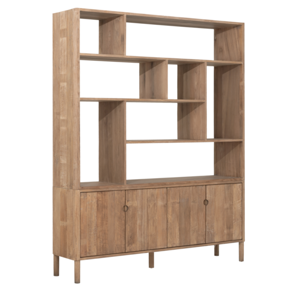 Reclaimed Teak By DTP - Apollo Bookcase with Cupboards