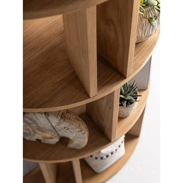 Reclaimed Teak By DTP - Curved Bookcase/Display Cabinet