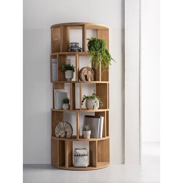 Reclaimed Teak By DTP - Curved Bookcase/Display Cabinet