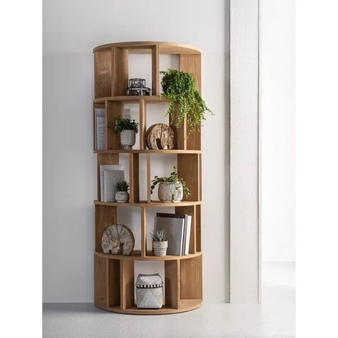 Reclaimed Teak By DTP - Curved Bookcase/Display Cabinet